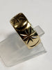 9ct Yellow Gold Patterned Band Ring - Size L - 3.61g - Hallmarked