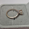 14ct White Gold Solitaire Ring with CZ Stone Size L