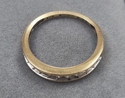 9ct Yellow Gold Diamond Ring Size M 1/2