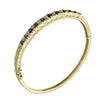 Ladies 9ct Yellow Gold Diamond & Blue Sapphire Bangle