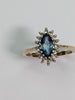 9ct Gold Diamond & Blue Stone Ring