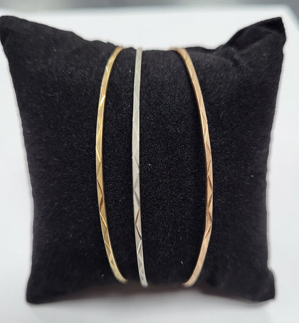 14ct Tri Coloured Bangle - 7.5G