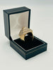 9CT YELLOW GOLD GEMSTONE PYRAMID RING 20.5G, SIZE:T/62, BOXED
