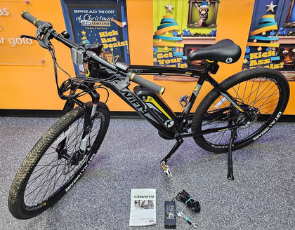 Swifty Unisex Adult at650 Mountain Bike with Battery on Frame, Black Yellow