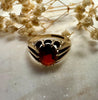 9ct Gold Red Gem Stone Ring - 3.8g