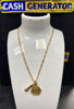 14ct Gold Fancy Link Chain and Hexagon Pendant 12.4g 20"