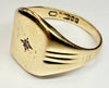 9ct yellow gold signet ring with stone size Q