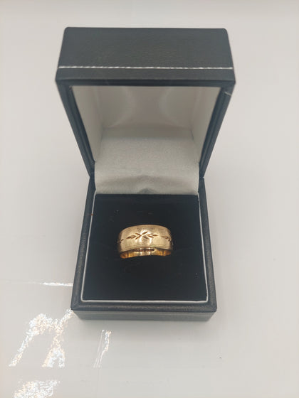 9ct Hallmarked Yellow Gold Ring - 3.59g Weight, Size N/O
