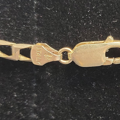9ct Yellow Gold Square Curb Link Chain - 11.10G - 20