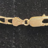 9ct Yellow Gold Square Curb Link Chain - 11.10G - 20" - Hallmarked