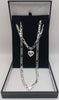 *BRAND NEW* 925 silver chain Figaro style with hart Locket pendent 30.1g Boxed 24"