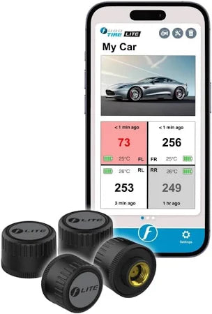 FOBO TIRE LITE TPMS Sensor - Wireless Tire Pressure Monitoring System with Bluetooth
