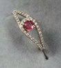 9ct Gold Diamond /Ruby Ring Size L1/2