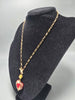 9ct Gold Necklace 10.1G with Hart Pendant Murano Glass 18'' in Length