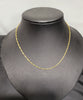 9CT Yellow Gold Thin Twisted Chain - 16" - 1.62G