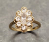 9ct Yellow Gold Oval flower Cluster Cubic Zirconia Ring - Size Q