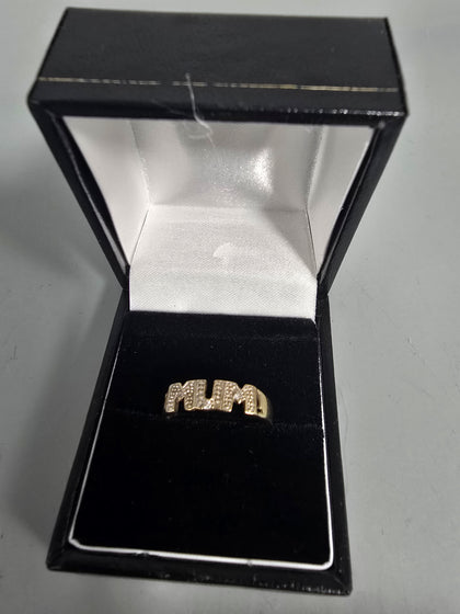 9CT Gold Mum Ring 1.6G Size N