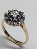 9CT Gold Diamond & Blue Stone Ring