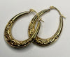 9ct Gold Patterned Hoop Earrings