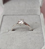 9ct White Gold CZ Solitaire Ring Size Q