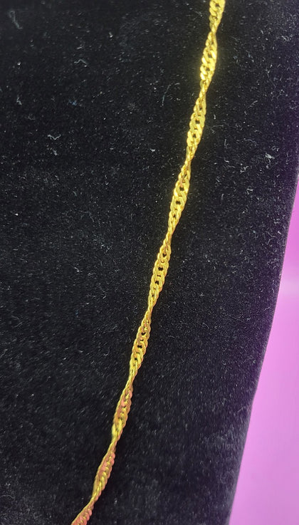 Beautiful 22ct Yellow Gold Rope Chain With Hook Clasp - 10G - 20