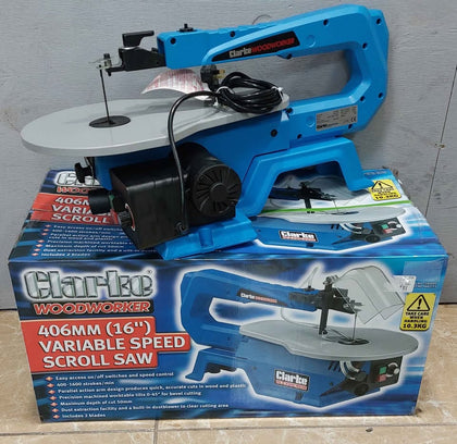 * collection only * Clarke woodworker scroll saw compact benchtop tool cutting depth up to 50mm Boxed