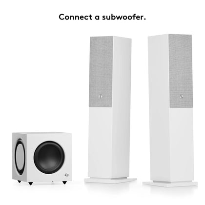 Audio Pro A48 Wireless Multi-Room Speakers - White & The SW-10 subwoofer