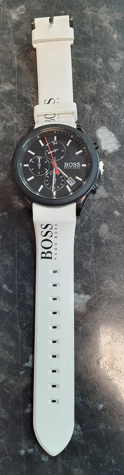 Hugo Boss Mens Watch White Rubber Strap Velocity 1513718