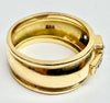 18ct yellow gold emerald and diamond ring N 1/2