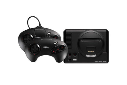 Sega Megadrive Retro Console + 2x Black Original Black Controller