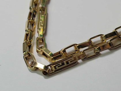 14ct Greek Patterned Box Chain 22