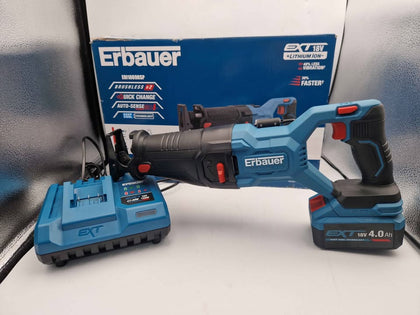 Erbauer ERI1089RSP 18V Li-Ion EXT Brushless Cordless Reciprocating Saw – 4Ah Battery & Charger **BRAND NEW**