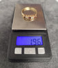9ct Yellow Gold Red & Clear 5 Stone Ring Size - T