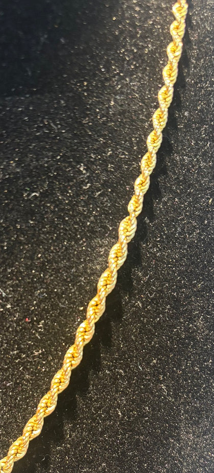 Stunning 9ct Yellow Gold Rope Chain - 3.64G - 16