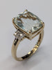 9ct gold diamond ring with large CZ stone size L
