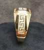 14ct Yellow & White Gold Solitaire Gents Ring - Size S1/2