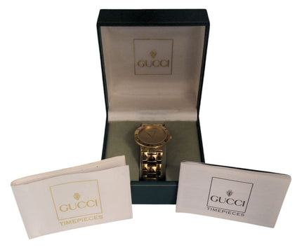 Gucci Watch ST4109 Gold Dial Gold Plated & PVD Small 33mm 3300.2.M