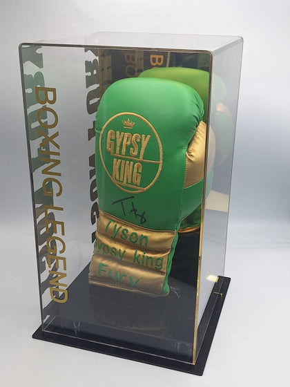 Tyson fury signed boxing glove in case with Certificate of Authentication