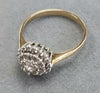 9ct Gold Diamond Cluster Size "P"