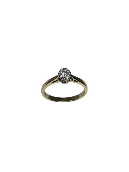 Gold Diamond Ring - 9ct - 2g - Size M