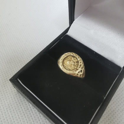 9K Gold Ring with 1999 Sovereign, 0.95Grams, Size: H with Box