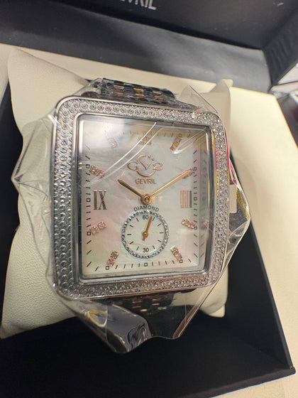 GV2 by Gevril Women's 9254B Bari Diamond MOP Dial Two/Tone Swiss Quartz Watch