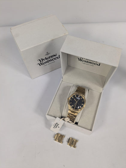 Viviene Westwood Watch Vv249bkgd Black Face Gold Colour