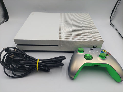 Xbox One S Console, 500GB, White, Unboxed with Grey/Green Controller