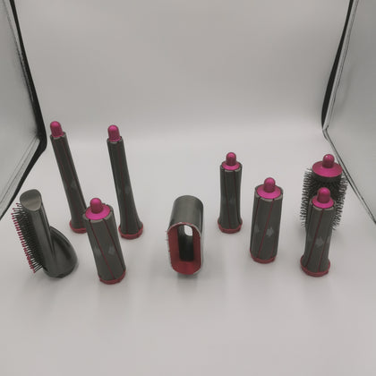 Dyson Airwrap Complete HS01 (8 Attachments) - Nickel/Fushia, -item has markings on one attachment