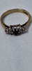 9ct Yellow Gold Ring With Black & Clear Stones - 2.37 Grams - Size O