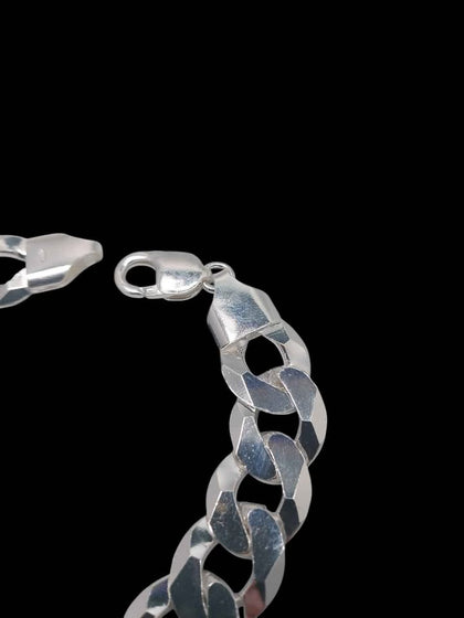 925 Sterling Silver Mens Curb Bracelet - 9