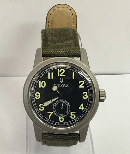 Mens Bulova Military Hack Watch