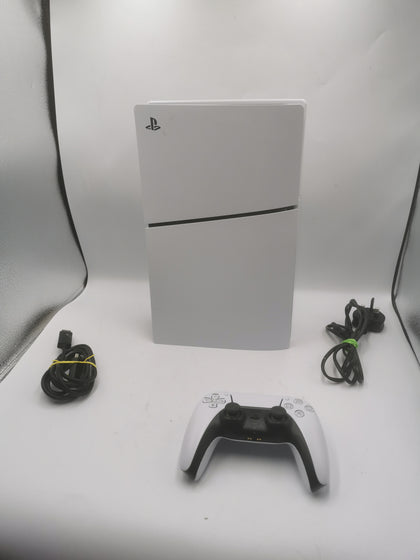 PlayStation 5 Slim Console 1TB White Unboxed with 1 Controller and power cables