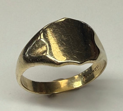 9CT GOLD SIGNET RING SIZE U